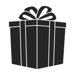 Gift box vector icon.Black vector icon isolated on white background gift box .