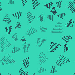 Black line Smoking cigarette icon isolated seamless pattern on green background. Tobacco sign. Vector