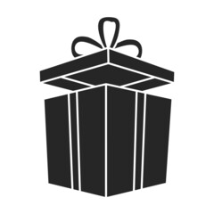 Gift box vector icon.Black vector icon isolated on white background gift box .