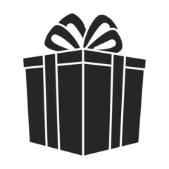 Gift box vector icon.Black vector icon isolated on white background gift box .