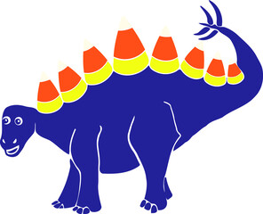 stegosaurus with candy corn plates   Halloween dinosaur © GrumpyOldManStudios