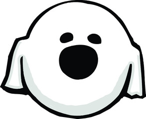 ghost shaped in a circle | Halloween design