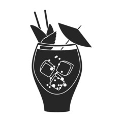 Summer cocktail vector icon.Black vector icon isolated on white background summer cocktail.