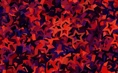 Dark Pink, Red vector backdrop with small and big stars.