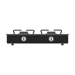Electric stove vector icon.Black vector icon isolated on white background electric stove.