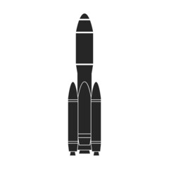 Space rocket vector icon.Black vector icon isolated on white background space rocket.