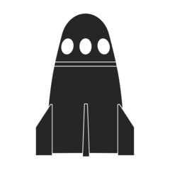 Space rocket vector icon.Black vector icon isolated on white background space rocket.