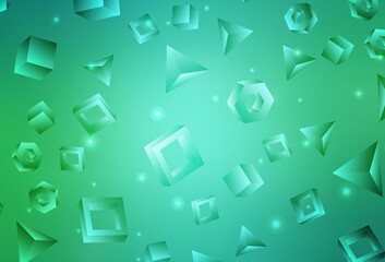Fototapeta na wymiar Light Green vector template with crystals, squares.