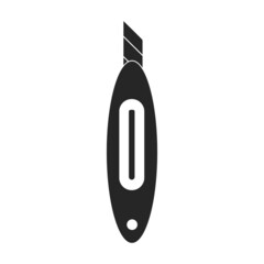 Stationery knife vector icon.Black vector icon isolated on white background stationery knife.