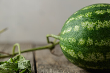 Waterelon, honey watermelon on wooden table background.