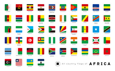 All country National flags of Africa / vector illustration / icon set [square]