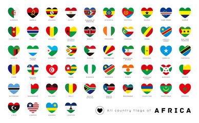 All country National flags of Africa / vector illustration / icon set [heart]