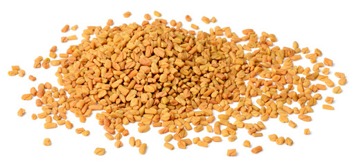 raw fenugreek seeds isolated on white
