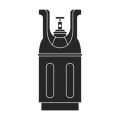 Gas cylinder vector black icon. Vector illustration lpg on wite background. Isolated black illustration icon of gas cylinder.