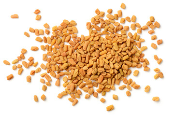 fenugreek seeds isolated on the white background, top view - 456744424