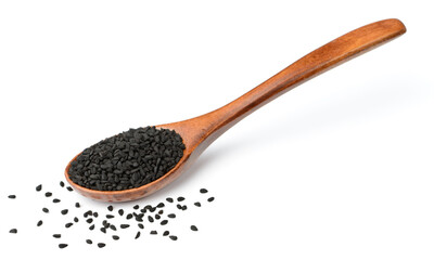 black cumin seeds isolated on the white background
