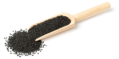 black cumin seeds isolated on the white background