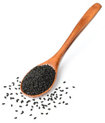 black cumin seeds isolated on the white background