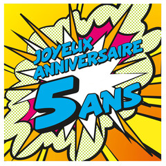 Carte Joyeux Anniversaire 5 ans 3