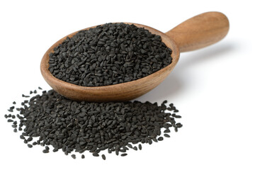 black cumin seeds isolated on the white background