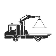 Truck tow vector icon.Black vector icon isolated on white background truck tow.