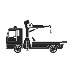 Truck tow vector icon.Black vector icon isolated on white background truck tow.