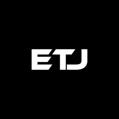 ETJ letter logo design with black background in illustrator, vector logo modern alphabet font overlap style. calligraphy designs for logo, Poster, Invitation, etc.