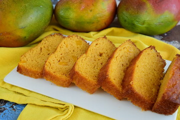 Homemade mango cake or loaf bread 