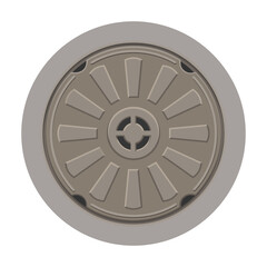 Manhole sewer vector cartoon icon. Vector illustration hatch street on white background. Isolated cartoon illustration icon of manhole sewer .
