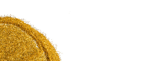 Banner with gold glitter. Holiday background.