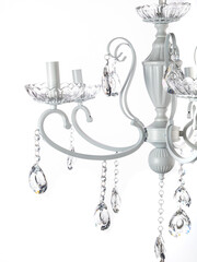 light white chandelier hanging on a white background
