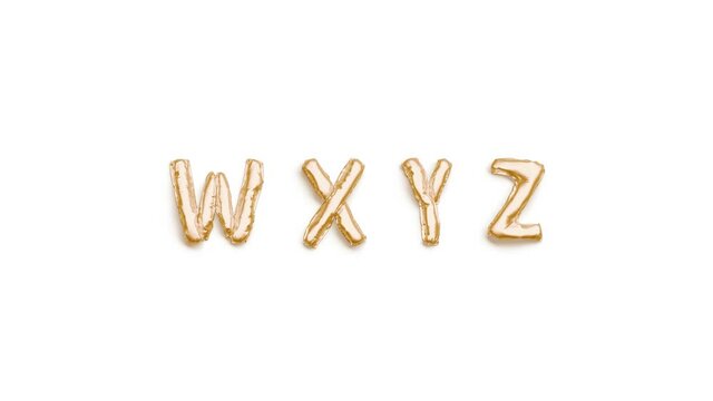 Balloon W X Y Z letters, looped inflation and deflation