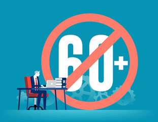 Ageism social problem. Aging process vector concept