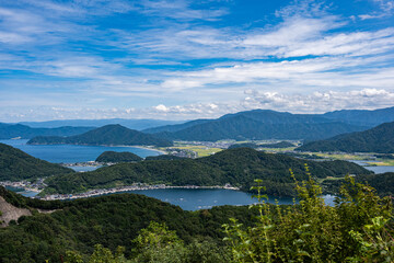 Fototapeta premium 三方五湖第3駐車場から三方五湖を望む