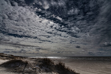 Fototapeta na wymiar Cloudy sky over Baltic sea.