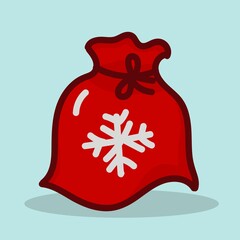 Christmas bag with gifts. The concept of Christmas and New Year.