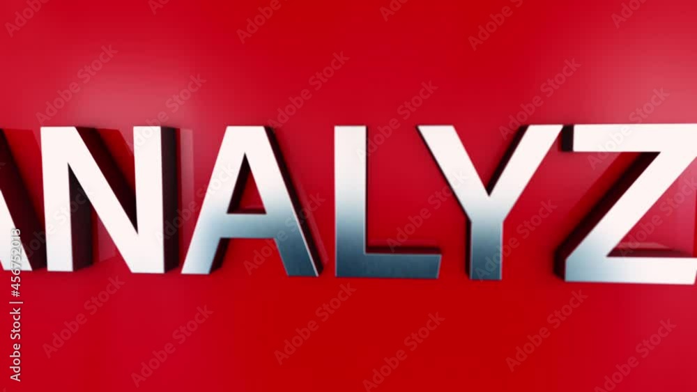 Poster 3d chrome text word flying of risk management concept animation effect on red background.4k 3d anima