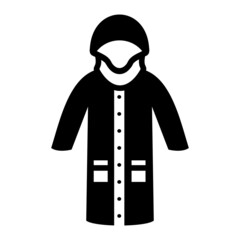 Vector Rain Coat Glyph Icon Design