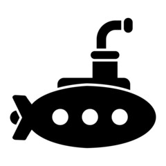 Vector Submarine Glyph Icon Design