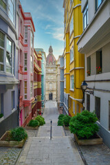 Las escaleras de las casas de colores en A Coruña