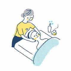 エステサロンでマッサージを受ける女性