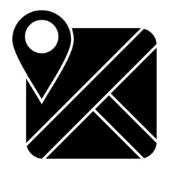 Vector Map Glyph Icon Design