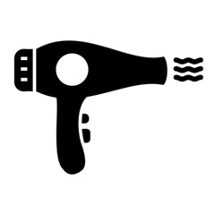 Vector Hair Dryer Glyph Icon Design