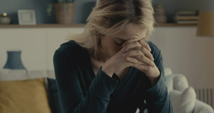 Young woman feeling depressed and stressed	