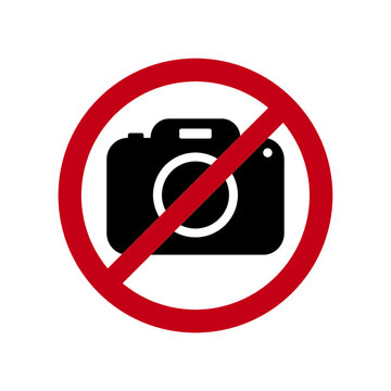 No photo sign - forbidden sign on white background