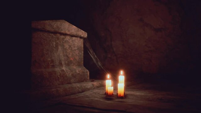 old dark stone underground Catacombs