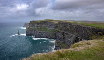 Fototapeta na wymiar Cliffs of Moher. Ocean coast west Ireland. Rocks.