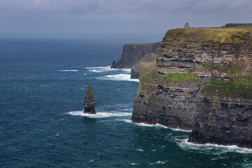 Cliffs of Moher. Ocean coast west Ireland. Rocks.