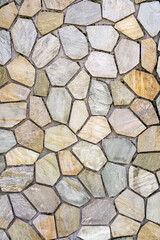 Stone wall texture background of grey brick stones