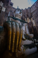 Big buddha in Si chum temple. Sukhothai Thailand